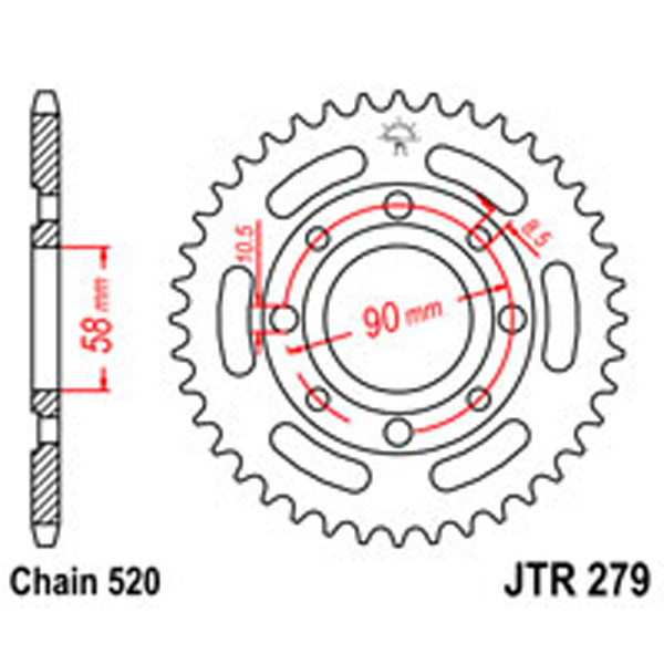 JT JT Rear Sprockets R/W 279-31T HON